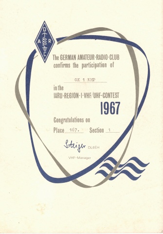 Diplom za IARU Region 1 – VHF/UHF contest