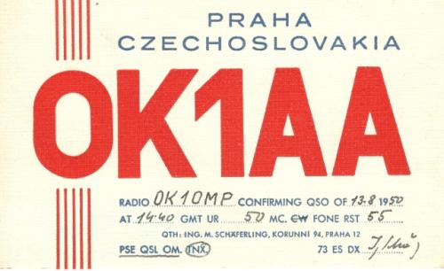 Nejstarší dochovaný obdržený QSL lístek