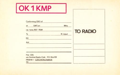 Pravděpodobně první verze lístku OK1KMP