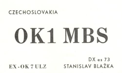 Jedna z prvních verzí QSL Standy Blážky pod původní značkou