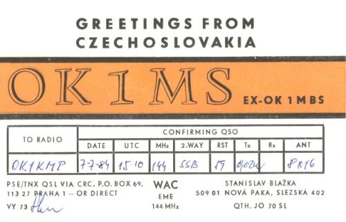 Nejčastěji používaný QSL Standy Blážky