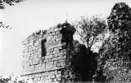 Pohled na zříceninu Kumburku s anténou