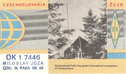 Posluchačský QSL lístek Míly Jůzy