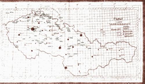 Mapa uskutečněných spojení