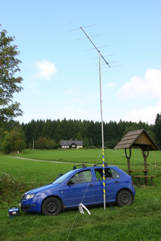 Soutěžní QTH Kobyla v Krkonoších (JO70SQ) - pohled na vysílací stanoviště