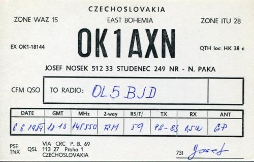 QSL lístek Pepy Noska