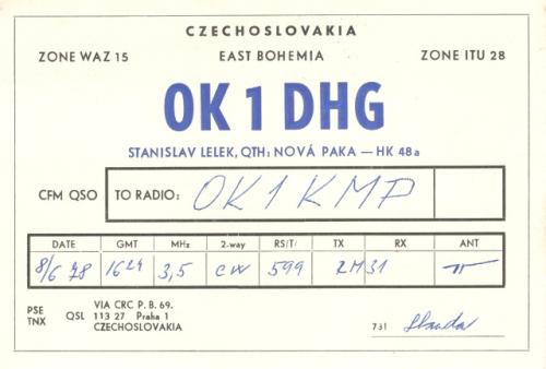 QSL lístek Standy Lelka st.