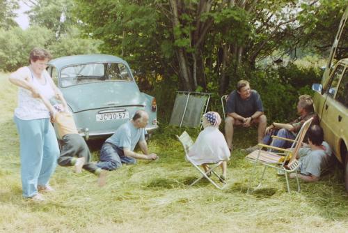 Zleva Blanka Knapová, Vašek Antoš OK1ARP, Zdeněk Krejčí OK1MKZ, Ota Knap st. a Vláďa Ferles