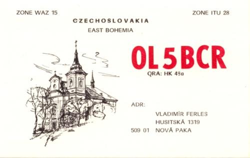 QSL Vládi Ferlese z doby, kdy měl mládežnickou koncesi OL