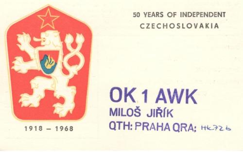 Jedna z nejstarších verzí QSL Miloše Jiříka