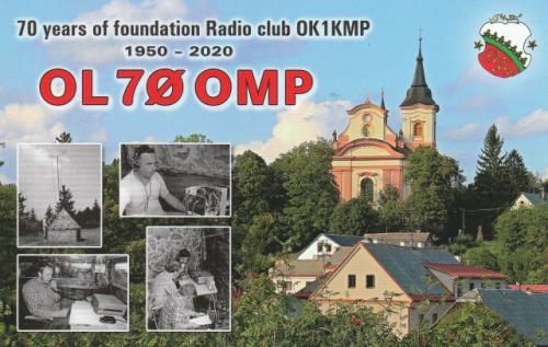 QSL lístek k 70. výročí založení RK