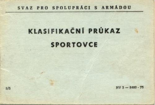 Klasifikační průkaz sportovce - obdoba registračního průkazu